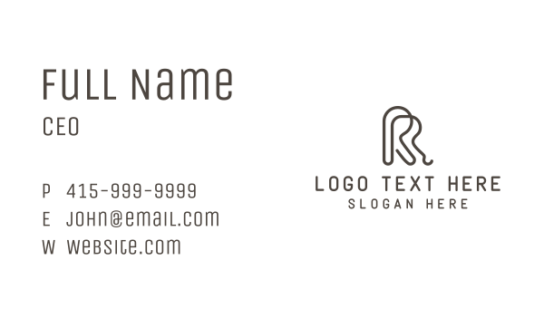 Generic Monoline Brand Letter R Business Card Design Image Preview