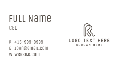 Generic Monoline Brand Letter R Business Card Image Preview