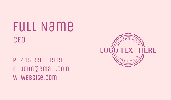 Pink Circle Business Business Card Design Image Preview