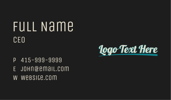 Hipster Retro Wordmark Business Card Design Image Preview