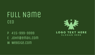 Green Military Eagle  Business Card Image Preview