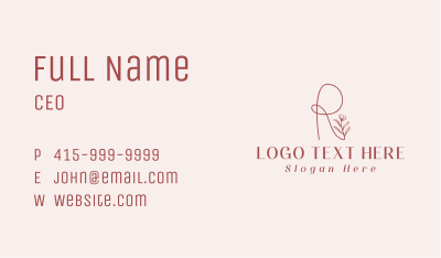 Floral Plant Letter R Business Card Image Preview