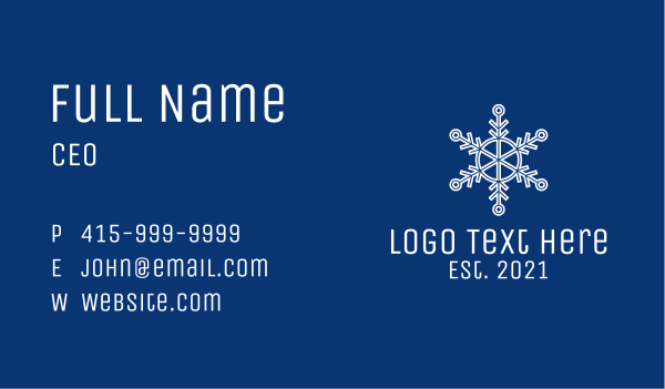 White Snowflake Outline  Business Card Design Image Preview