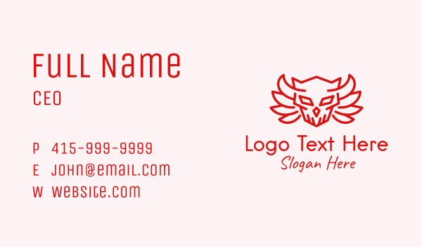 Red Skull Wings Emblem Business Card Design Image Preview