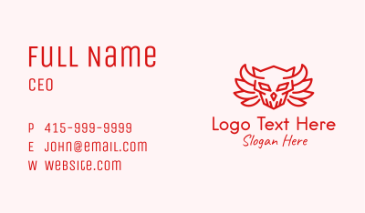 Red Skull Wings Emblem Business Card Image Preview