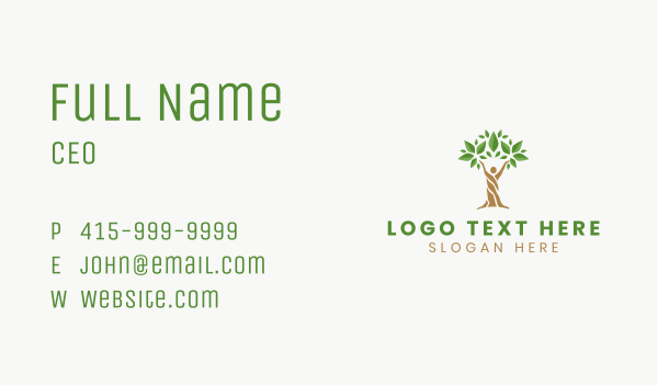 Human Wellness Tree Business Card Design Image Preview