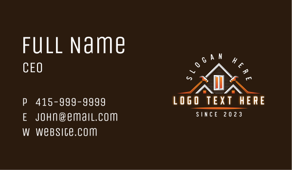 Construction Refurbish Hammer Business Card Design Image Preview