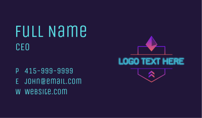 Gaming Neon Light Business Card