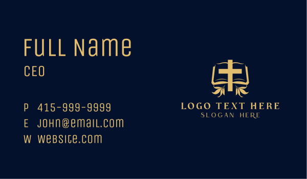 Bible Book Cross Business Card Design Image Preview