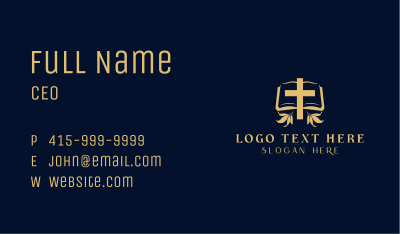 Bible Book Cross Business Card Image Preview