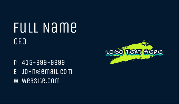 Branding Graffiti Wordmark Business Card Design Image Preview