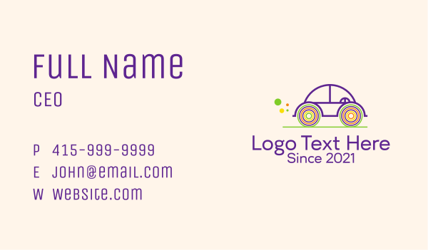 Colorful Toy Car  Business Card Design Image Preview