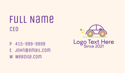 Colorful Toy Car  Business Card Image Preview