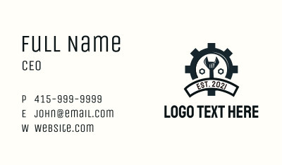 Mechanic Gear Badge Business Card Image Preview