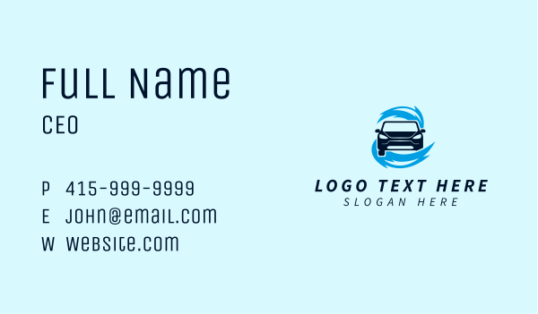 Clean Car Wash Business Card Design Image Preview