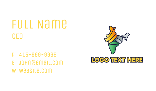 Colorful Indian Outline Business Card Design Image Preview