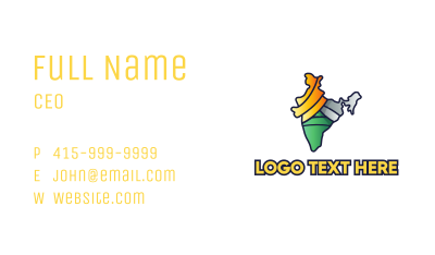 Colorful Indian Outline Business Card Image Preview