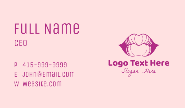 Purple Lips Business Card Design Image Preview