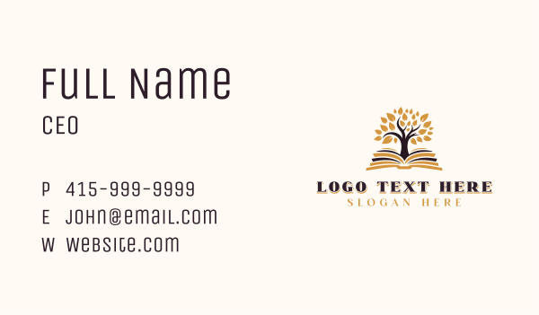 Publisher Book Tree Business Card Design Image Preview