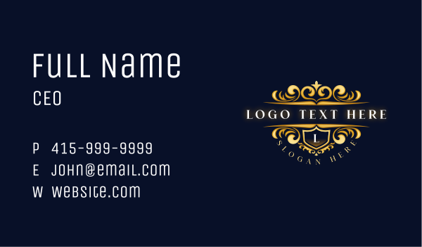 Premium Crest Royalty Business Card Design Image Preview