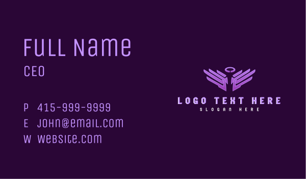 Angel Halo Wings Business Card Design Image Preview