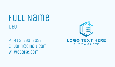 Blue Hexagon House Business Card Image Preview