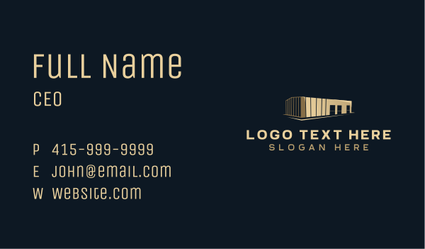 Storage Warehouse Building Business Card Design Image Preview