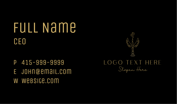 Gold Wing Candlestick Business Card Design Image Preview