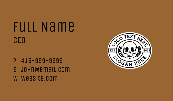 Hipster Skull Brewery Business Card Design Image Preview