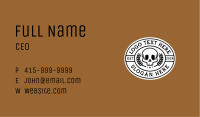 Hipster Skull Brewery Business Card Image Preview