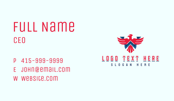 Patriotic Eagle Lettermark Business Card Design Image Preview