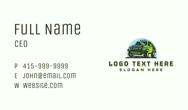 Off Road Truck Vehicle Business Card Design Image Preview