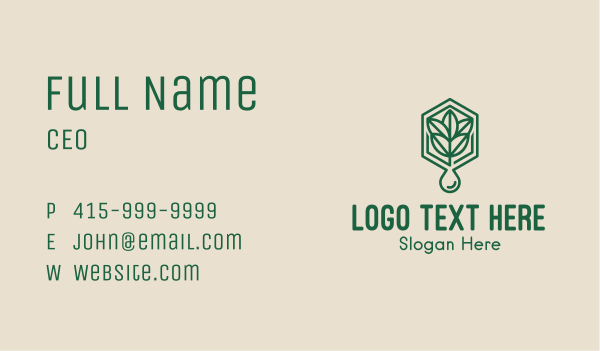 Natural Plant Oil Extract Business Card Design Image Preview