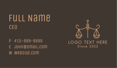 Justice Scale Office Business Card