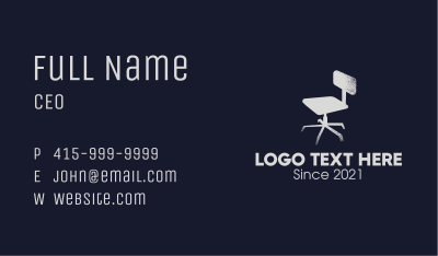 Gray Rustic Office Chair  Business Card Image Preview