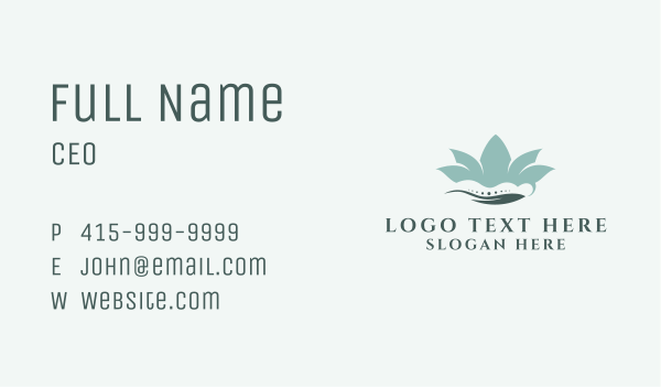 Massage Flower Lotus  Business Card Design Image Preview