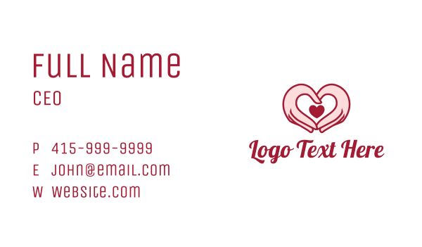 Hand Heart Sign Business Card Design Image Preview