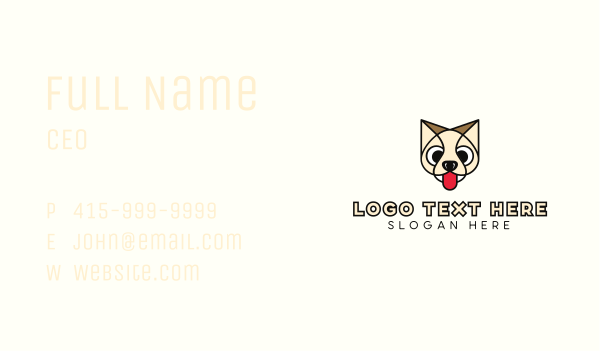 Beige Thirsty Animal Puppy Outline Business Card Design Image Preview