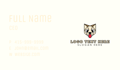 Beige Thirsty Animal Puppy Outline Business Card Image Preview