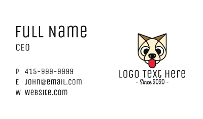 Beige Thirsty Animal Puppy Outline Business Card