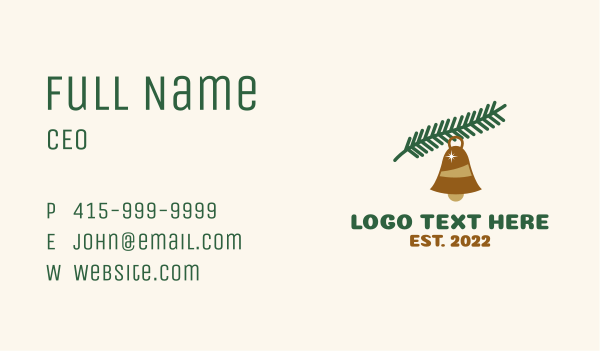 Holiday Bell Ornament Business Card Design Image Preview