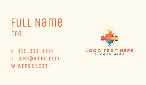 HVAC Fire Ice Business Card Design Image Preview