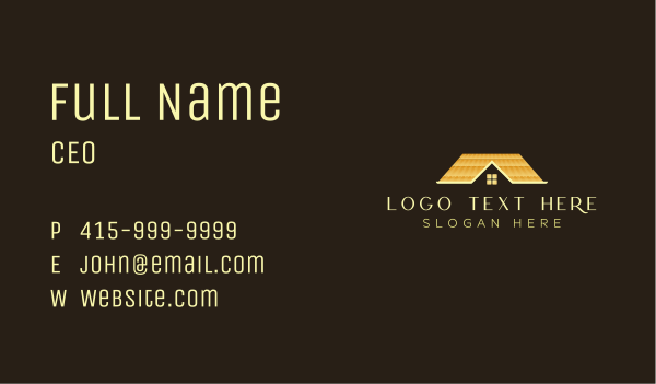 Luxury House Roof Business Card Design Image Preview