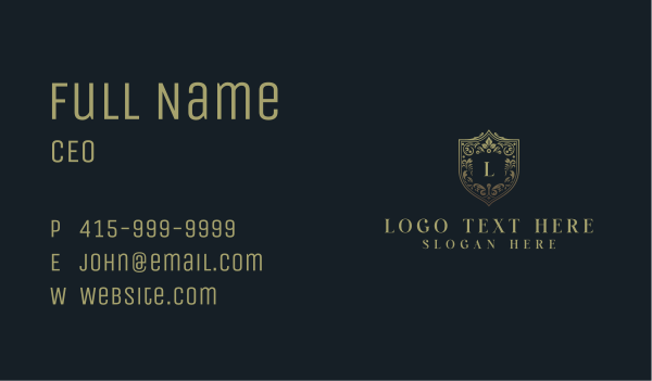 Upscale Royal Shield Business Card Design Image Preview