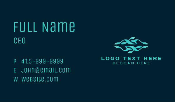 Wave Wellness Nature Business Card Design Image Preview