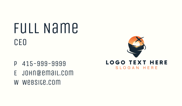 Airplane Tourist Pin Business Card Design Image Preview