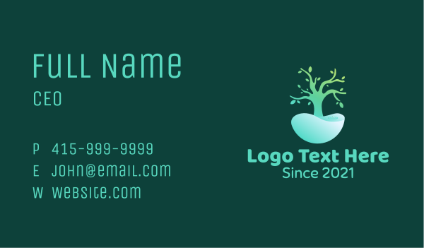 Natural Tree Pond Business Card Design Image Preview