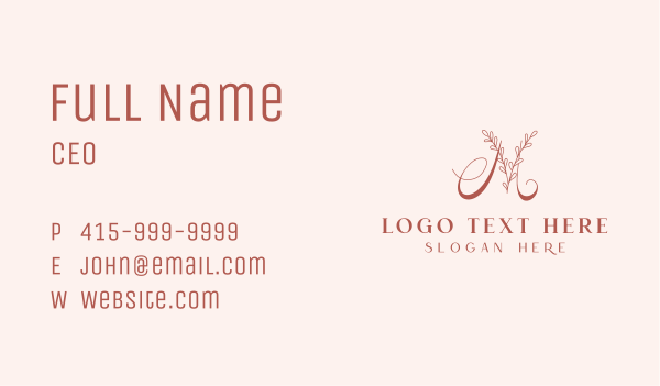 Letter M Leaf  Business Card Design Image Preview