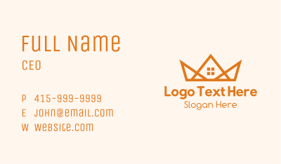 Orange House Crown Business Card Image Preview