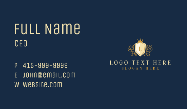 Royal Shield Luxe Hotel Business Card Design Image Preview